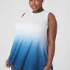 The Tee Shop^Lane Bryant Modern Slub Swing High-Neck Straight-Hem Tunic Blue Tie Dye