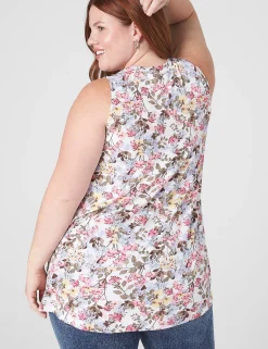 Knit Tops^Lane Bryant Modern Slub Swing High-Neck Straight-Hem Tunic Spring Bouquet