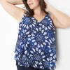 Shirts & Blouses^Lane Bryant Modern Swing Double-Layer Chiffon Tank Navy Shibori