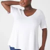 Knit Tops^Lane Bryant Modern Swing Perfect Sleeve Ruched-Shoulder Tee White