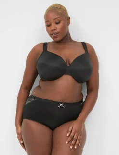 Brief Panties^Lane Bryant No-Show Full Brief Panty With Lace Black