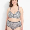 Brief Panties^Lane Bryant No-Show Full Brief Panty With Lace Sea Floral Quiet Shade
