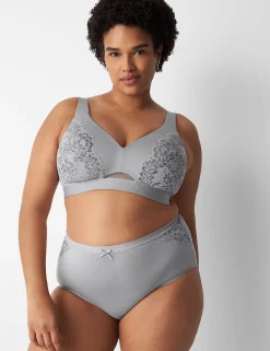 Brief Panties^Lane Bryant No-Show Full Brief Panty With Lace Alloy
