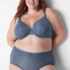 Brief Panties^Lane Bryant No-Show Full Brief Panty With Lace Marl Grisaille