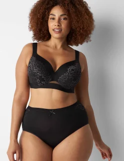 Brief Panties^Lane Bryant No-Show Full Brief Panty With Lace Black