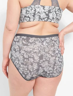 Brief Panties^Lane Bryant No-Show Full Brief Panty With Lace Sea Floral Quiet Shade