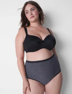 Brief Panties^Lane Bryant No-Show High-Waist Brief Panty Marled Black