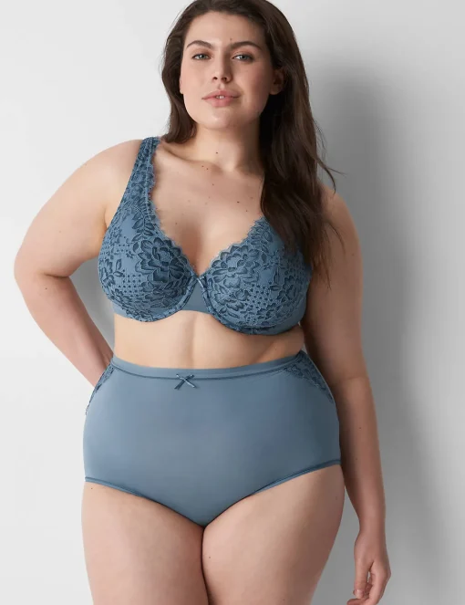 Brief Panties^Lane Bryant No-Show High-Waist Brief Panty With Lace Flint Stone