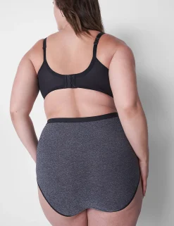Brief Panties^Lane Bryant No-Show High-Waist Brief Panty Marled Black