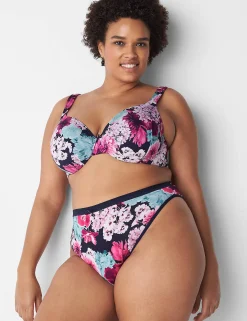 Brief Panties^Lane Bryant No-Show High-Waist French Cut Brief Panty Dreamy Blooms Blue