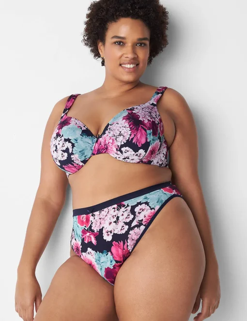 Brief Panties^Lane Bryant No-Show High-Waist French Cut Brief Panty Dreamy Blooms Blue