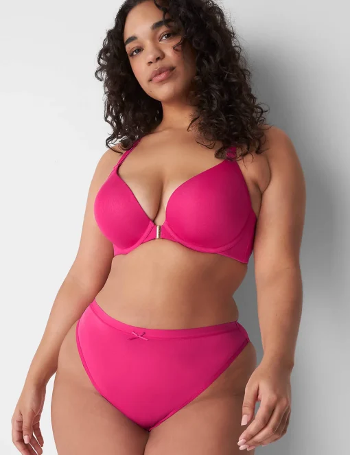 Brief Panties^Lane Bryant No-Show High-Waist French Cut Brief Panty Pink Yarrow