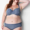 Hipster Panties^Lane Bryant No-Show Hipster Panty With Lace Trim Marl Grisaille