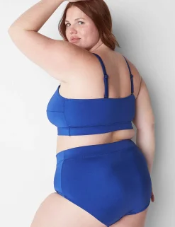 Swim Tops^Lane Bryant No-Wire Asymmetric Swim Bikini Top Mazarine Blue