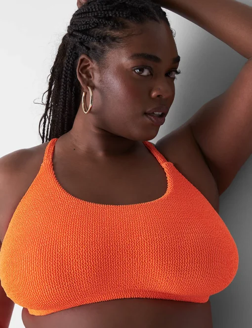 Swim Tops^Lane Bryant No-Wire Scoop-Neck Crinkle Swim Bikini Top Orange Clown Fish