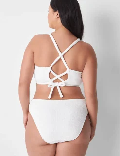Swim Tops^Lane Bryant No-Wire Scoop-Neck Crinkle Swim Bikini Top Bright White