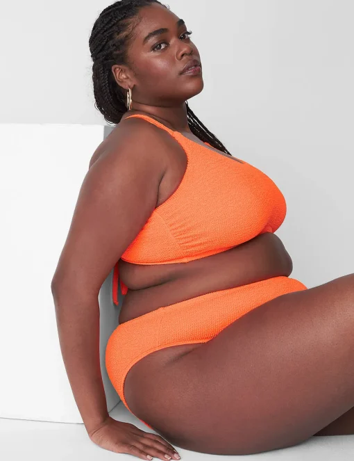 Swim Tops^Lane Bryant No-Wire Scoop-Neck Crinkle Swim Bikini Top Orange Clown Fish