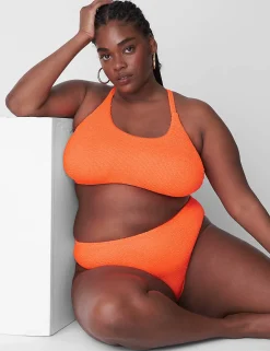 Swim Tops^Lane Bryant No-Wire Scoop-Neck Crinkle Swim Bikini Top Orange Clown Fish