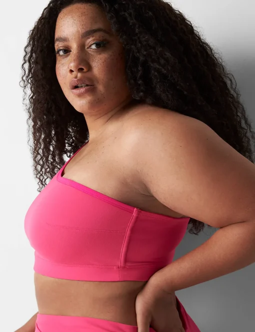 Sexy Bras^Lane Bryant One-Shoulder Bralette Pink Glow