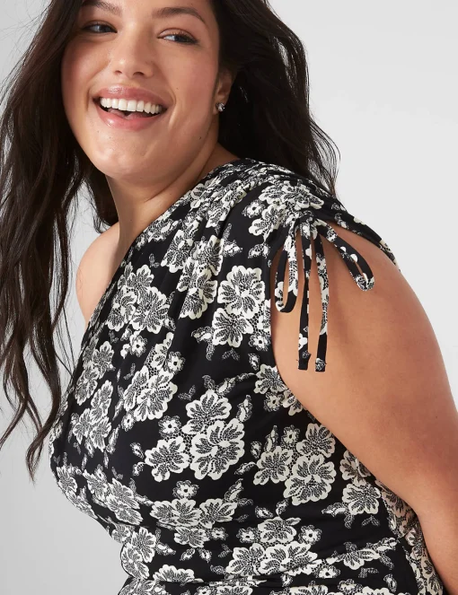 Maxi & Midi^Lane Bryant One-Shoulder Ruched-Detail Bodycon Dress Victoria Lace