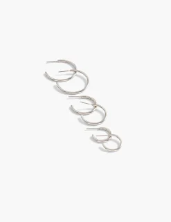 Earrings^Lane Bryant Open Hoop 3 Earring Pack: :Onesz Silver Tone