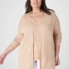 Cardigans^Lane Bryant Open-Front Cardigan Ginger Root