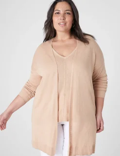 Cardigans^Lane Bryant Open-Front Cardigan Ginger Root
