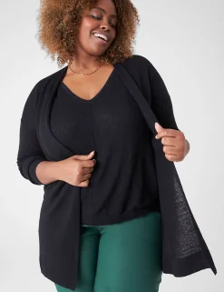 Cardigans^Lane Bryant Open-Front Cardigan Black