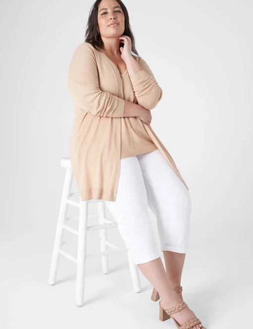 Cardigans^Lane Bryant Open-Front Cardigan Ginger Root
