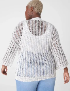 Sweaters^Lane Bryant Open-Front Marl Cardigan Xenon Blue