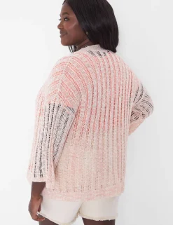 Cardigans^Lane Bryant Open-Front Marl Cardigan Tropical Peach