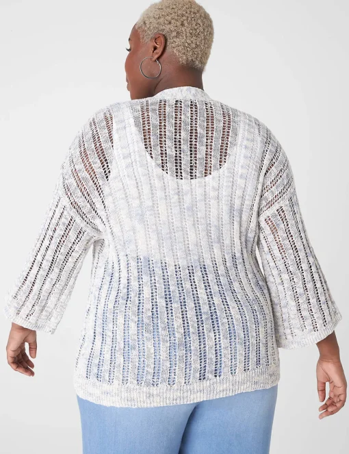 Sweaters^Lane Bryant Open-Front Marl Cardigan Xenon Blue