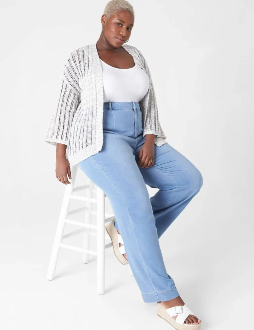 Sweaters^Lane Bryant Open-Front Marl Cardigan Xenon Blue