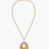 Necklaces^Lane Bryant Oval Chain Short Pendant Necklace Gold Tone