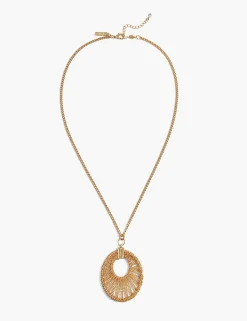 Necklaces^Lane Bryant Oval Chain Short Pendant Necklace Gold Tone