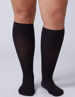 Socks^Lane Bryant 2 Pack Lace Trouser W/ Comfort Welt Black