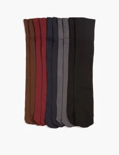 Socks^Lane Bryant 5 Pack Solid Trouser Sock Maroon Banner