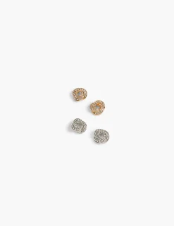 Earrings^Lane Bryant Pave Knot 2 Pk: :Onesz Mixed Metal