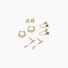Earrings^Lane Bryant Pave Mixed Earring 4 Pack Gold Tone
