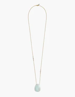 Necklaces^Lane Bryant Pave Stone Pendant Necklace Gold Tone