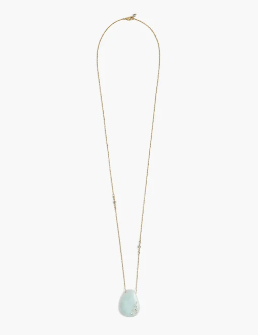 Necklaces^Lane Bryant Pave Stone Pendant Necklace Gold Tone