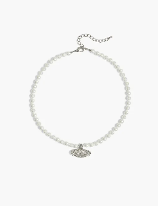Necklaces^Lane Bryant Pearl Charm Necklace Silver