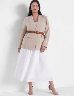 Blazers^Lane Bryant Perfect Drape One-Button Blazer Safari