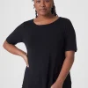 Knit Tops^Lane Bryant Perfect Sleeve Curved-Hem Tee Black