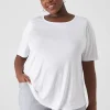 Knit Tops^Lane Bryant Perfect Sleeve Curved-Hem Tee White