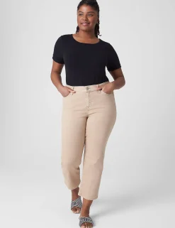 Knit Tops^Lane Bryant Perfect Sleeve Curved-Hem Tee Black
