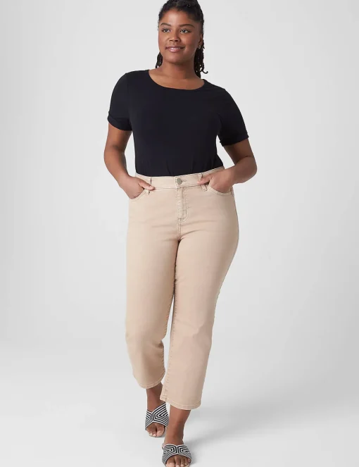 Knit Tops^Lane Bryant Perfect Sleeve Curved-Hem Tee Black