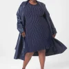 Maxi & Midi^Lane Bryant Perfect Sleeve Fit & Flare Sweater Dress Maritime Blue