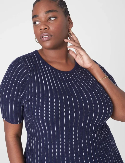 Maxi & Midi^Lane Bryant Perfect Sleeve Fit & Flare Sweater Dress Maritime Blue