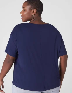 Knit Tops^Lane Bryant Perfect Sleeve Wide Crew-Neck Tee Maritime Blue